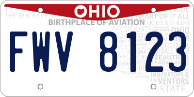 OH license plate FWV8123