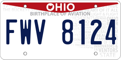 OH license plate FWV8124