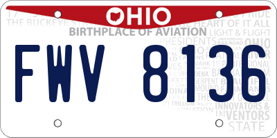 OH license plate FWV8136