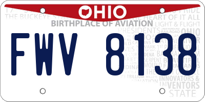 OH license plate FWV8138
