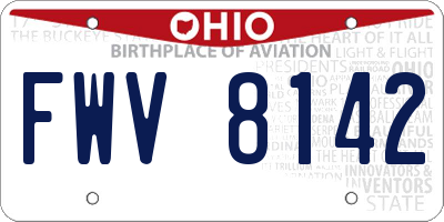 OH license plate FWV8142