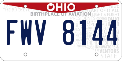 OH license plate FWV8144