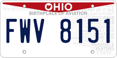 OH license plate FWV8151