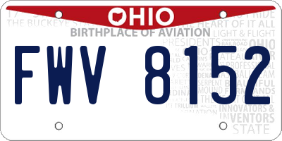 OH license plate FWV8152