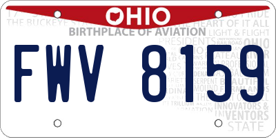 OH license plate FWV8159