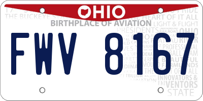 OH license plate FWV8167