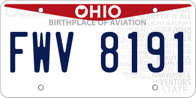 OH license plate FWV8191