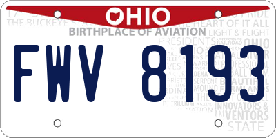 OH license plate FWV8193