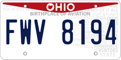 OH license plate FWV8194