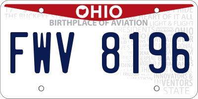 OH license plate FWV8196