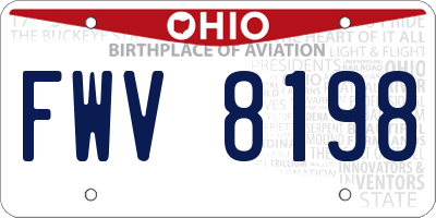 OH license plate FWV8198
