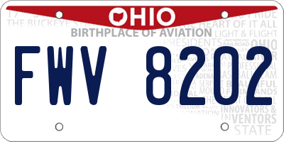OH license plate FWV8202