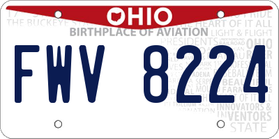 OH license plate FWV8224