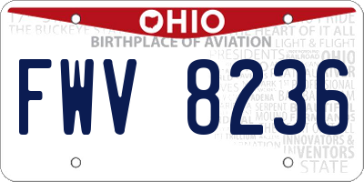 OH license plate FWV8236