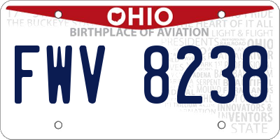 OH license plate FWV8238