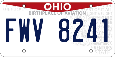 OH license plate FWV8241