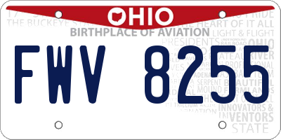 OH license plate FWV8255