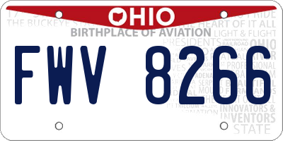 OH license plate FWV8266
