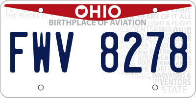 OH license plate FWV8278