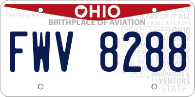 OH license plate FWV8288