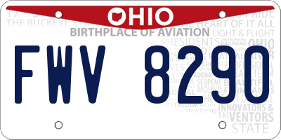 OH license plate FWV8290