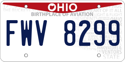 OH license plate FWV8299