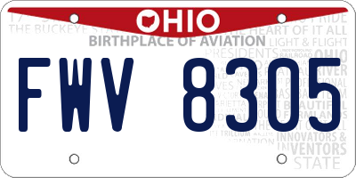 OH license plate FWV8305