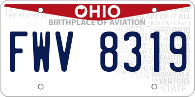 OH license plate FWV8319