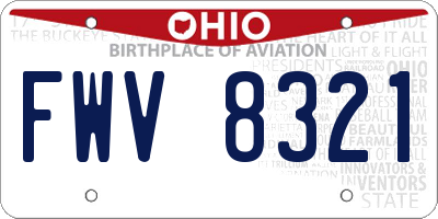 OH license plate FWV8321
