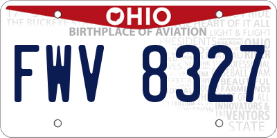 OH license plate FWV8327
