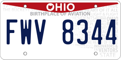 OH license plate FWV8344