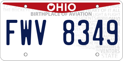 OH license plate FWV8349