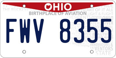 OH license plate FWV8355