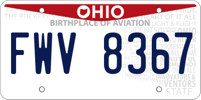 OH license plate FWV8367