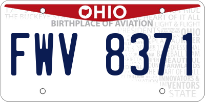 OH license plate FWV8371