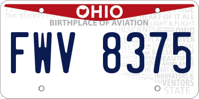 OH license plate FWV8375