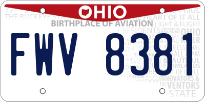 OH license plate FWV8381