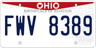 OH license plate FWV8389