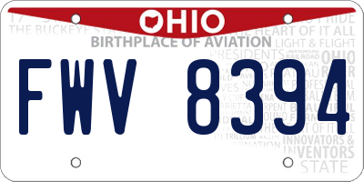 OH license plate FWV8394