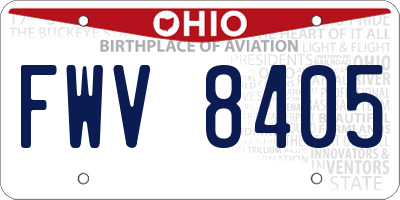OH license plate FWV8405