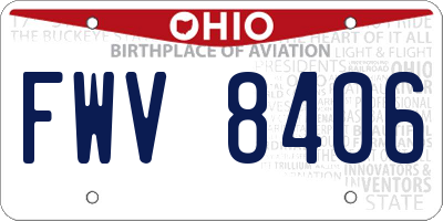 OH license plate FWV8406