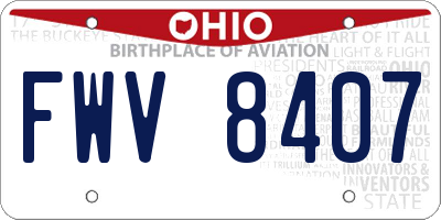 OH license plate FWV8407