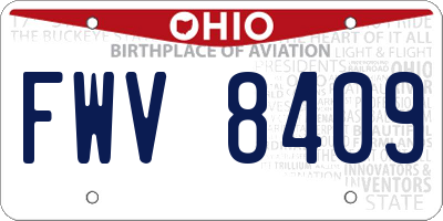 OH license plate FWV8409