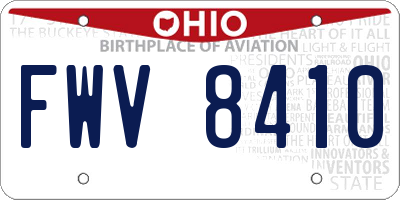 OH license plate FWV8410