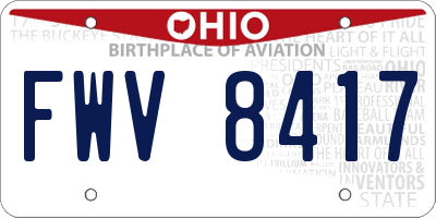 OH license plate FWV8417