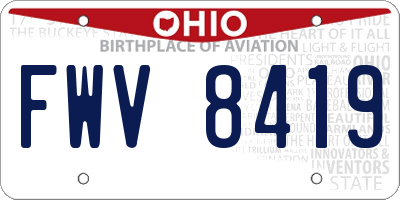 OH license plate FWV8419