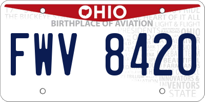 OH license plate FWV8420