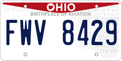OH license plate FWV8429