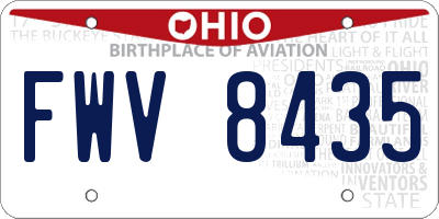 OH license plate FWV8435