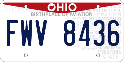 OH license plate FWV8436
